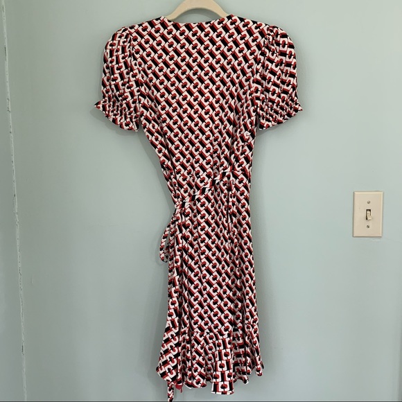 Diane Von Furstenberg Emilia Crepe Mini Wrap Dress - Picture 7 of 10